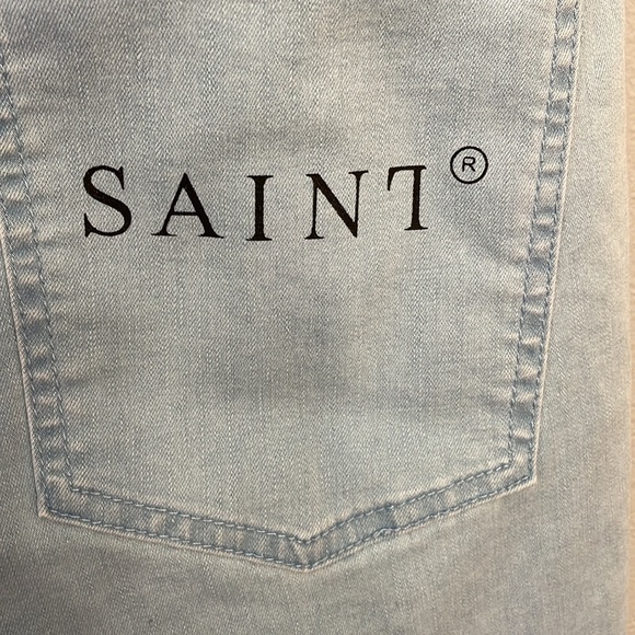 Saint Morta Light Wash Distressed Denim Joggers size M - Picture 6 of 6